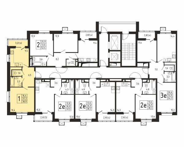 1 комната до 38.9