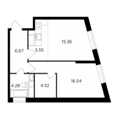 2-комнатная квартира 52,92 м²