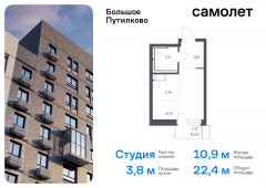 1-комнатная квартира 22,4 м²