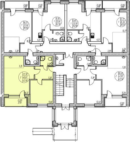 2-комнатная, квартира, 40.7 м²