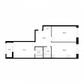 2-комнатная квартира 80 м²