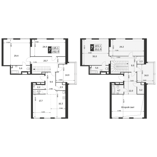 Многокомнатная, квартира, 252 м²