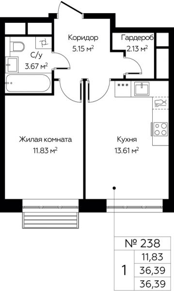 1 комната до 36.39