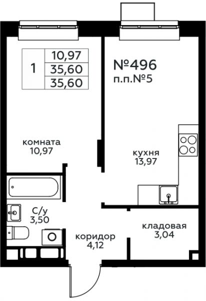 1 комната до 35.6
