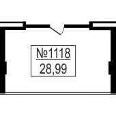 1-комнатная квартира 28,99 м²