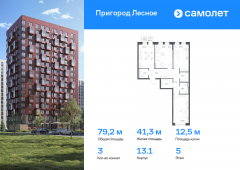 3-комнатная квартира 79,18 м²