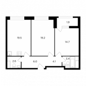2-комнатная квартира 71,4 м²
