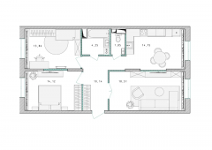 3-комнатная квартира 77,4 м²