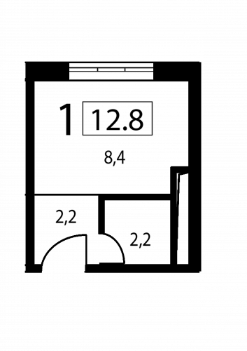 Студия, 12.8 м²