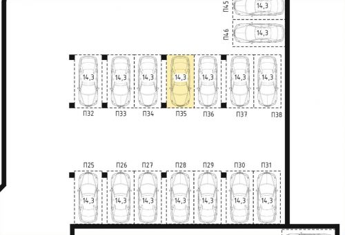 Машиноместа, 14.3 м²