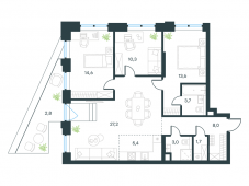 4-комнатная квартира 90,3 м²