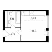 1-комнатная квартира 23,63 м²