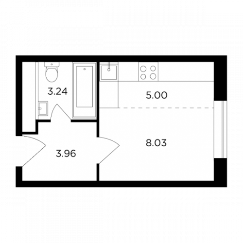 Студия, 20.23 м²