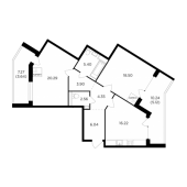2-комнатная квартира 86,02 м²