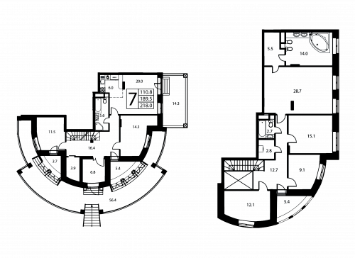 Многокомнатная, квартира, 190 м²