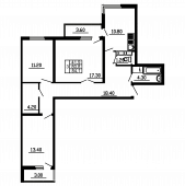 3-комнатная квартира 84,1 м²