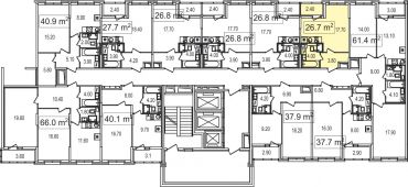 1-комнатная квартира 26,7 м²