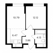 2-комнатная квартира 37,37 м²
