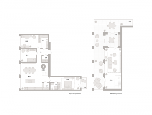 3-комнатная, квартира, 221.5 м²