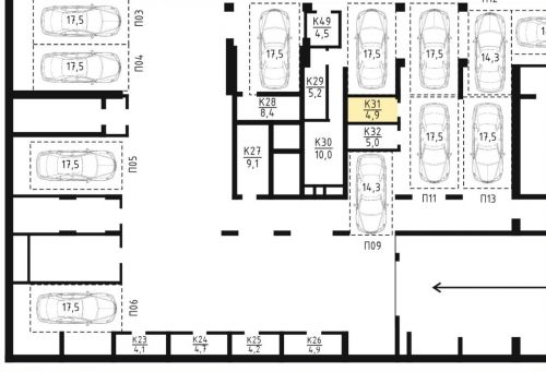 Кладовки, 4.9 м²