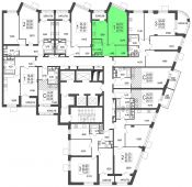 1-комнатная квартира 45,29 м²