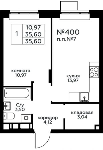 1 комната до 35.6