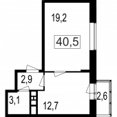 2-комнатная квартира 37,9 м²