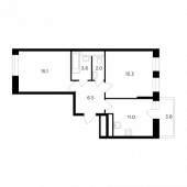 2-комнатная квартира 54,6 м²