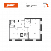 3-комнатная квартира 75,7 м²