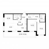 4-комнатная квартира 96,81 м²