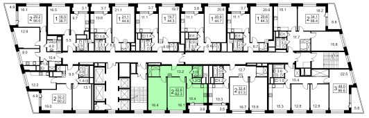 2-комнатная квартира 64,8 м²
