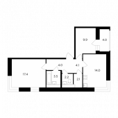 2-комнатная квартира 59,2 м²