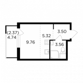 1-комнатная квартира 24,51 м²