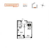 1-комнатная квартира 38,2 м²