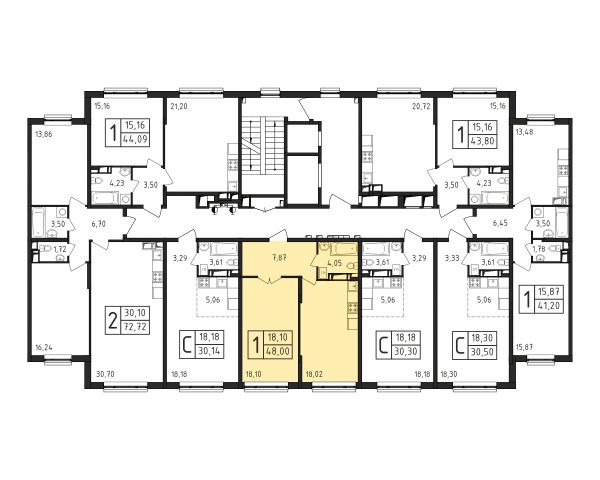 1 комната до 48