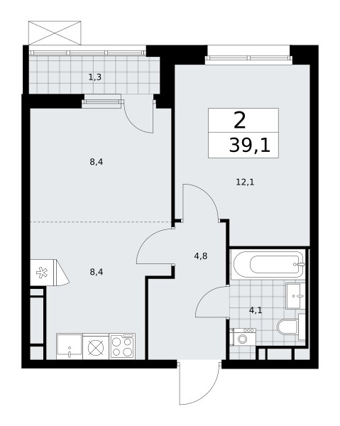 2 комнаты до 39.1