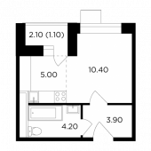 1-комнатная квартира 24,6 м²