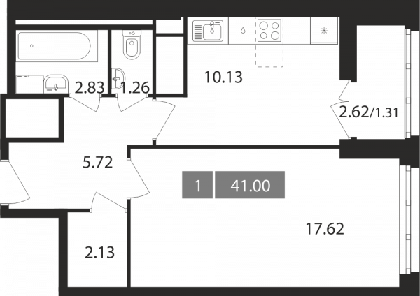 1 комната до 41