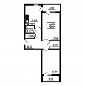 2-комнатная квартира 66 м²