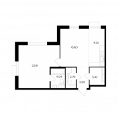 2-комнатная квартира 63,86 м²