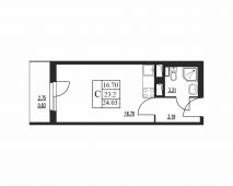 1-комнатная квартира 24,03 м²
