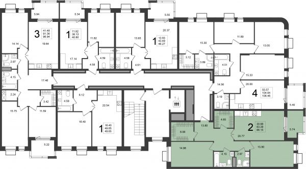 2 комнаты до 86.15