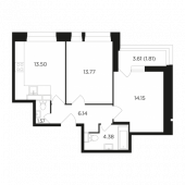 2-комнатная квартира 55,32 м²