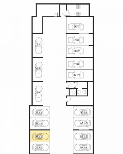 Машиноместа, 16.4 м²