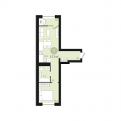 1-комнатная квартира 47,1 м²