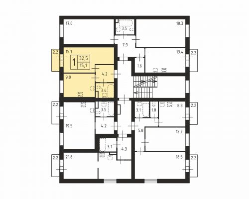 Студия, 32.5 м²
