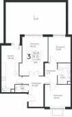 3-комнатная квартира 91,1 м²