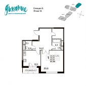 1-комнатная квартира 60,6 м²