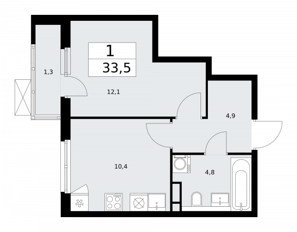 1 комната до 33.5