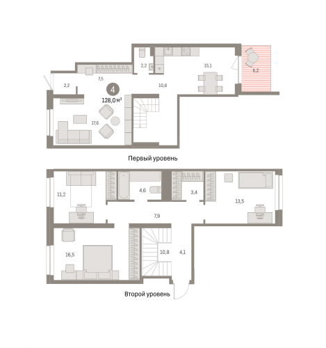 Многокомнатная, 197.35 м²